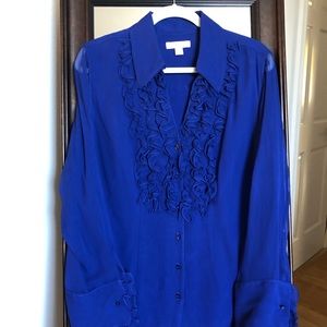 Long sleeve blouse with front and sleeve details